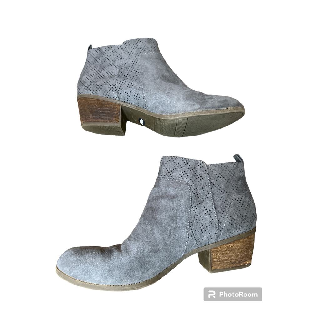 Dr. Scholls Sustainable Comfort Grey Brown Ankle Zip Up Heeled Booties Size 9